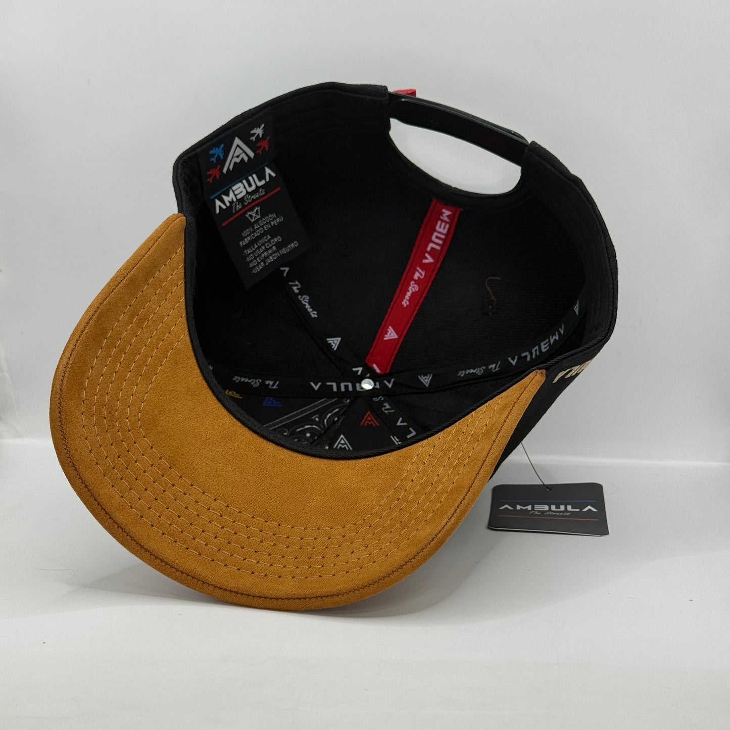 Gorra Clásica AMBULA - Edición "FAITH TRUE" (Negro & Gamuza Camel)