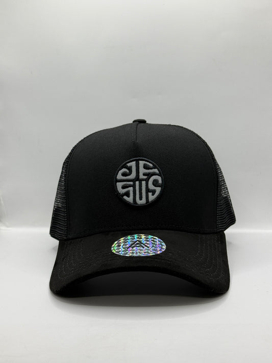 Gorra / Jockey AMBULA - Edición "JESUS Monocromo"" (Negro Letra Gris)