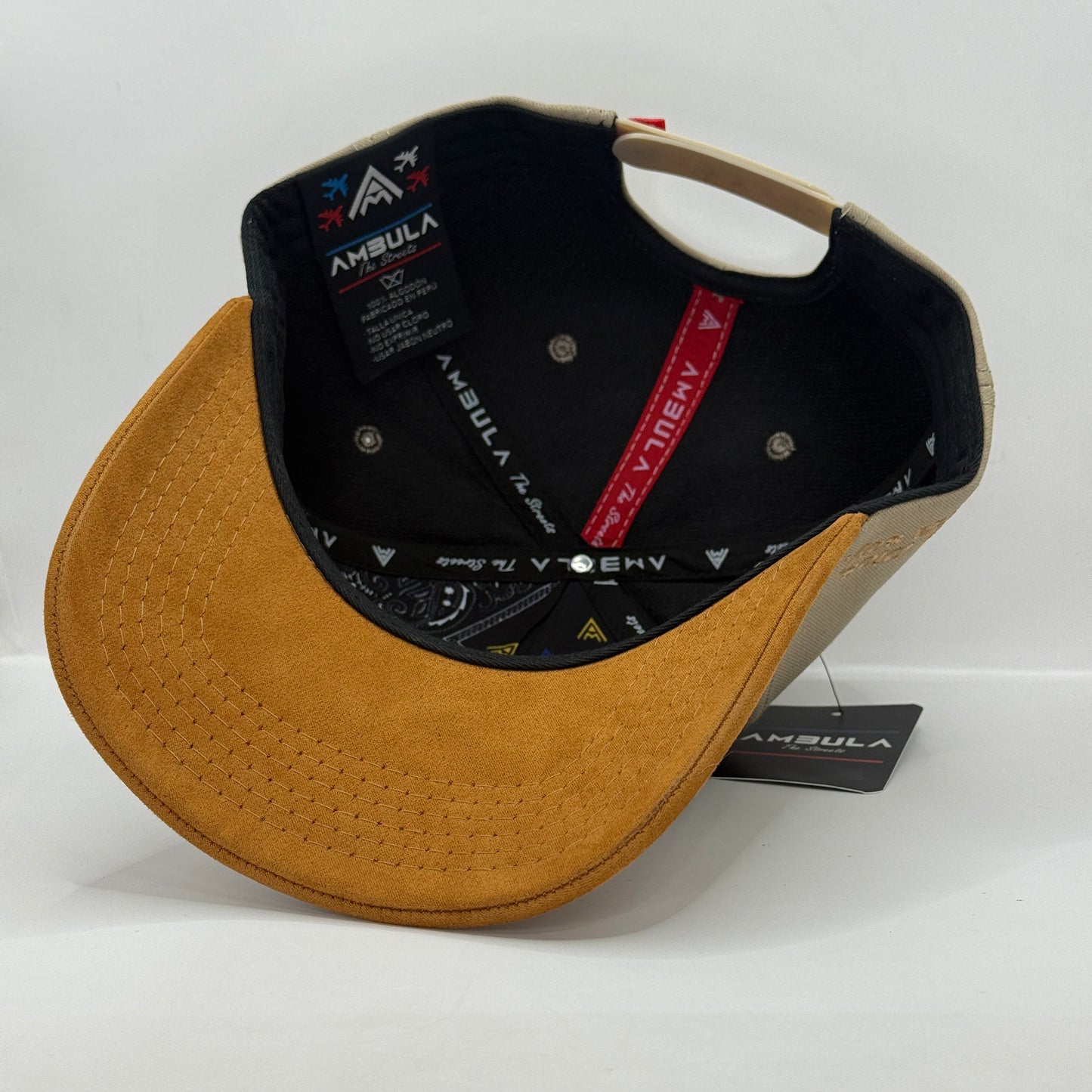 Gorra Béisbol AMBULA - Edición "DIOS" (Verde Militar, Beige & Gamuza Marrón)