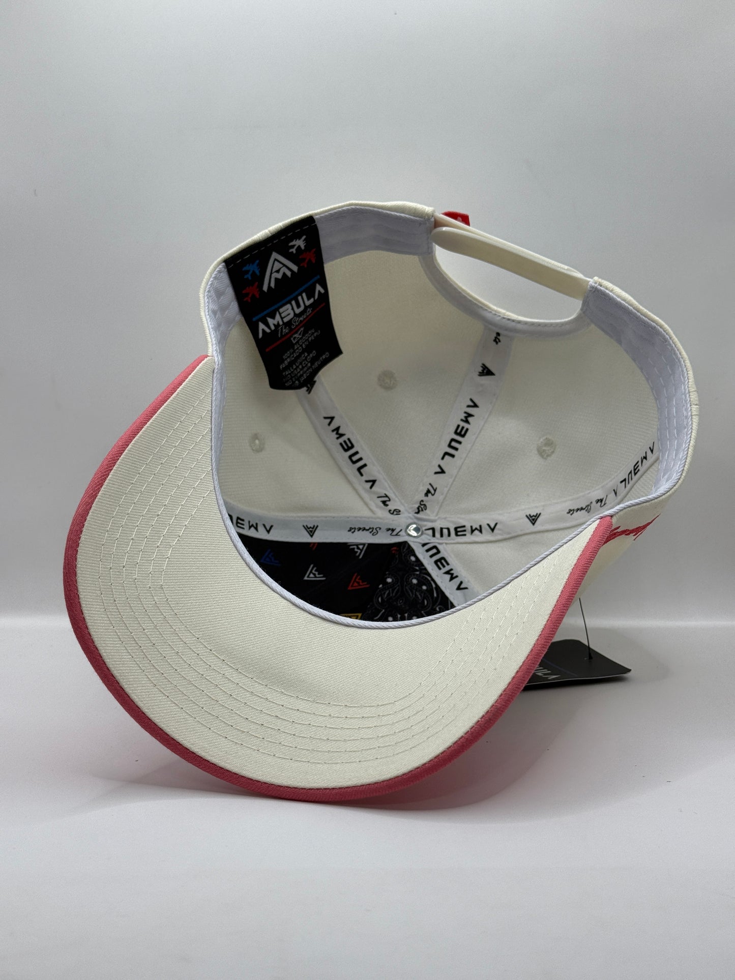 Gorra / Jockey AMBULA - Edición "Fe Fortaleza" (Crema y Rosa Viejo)