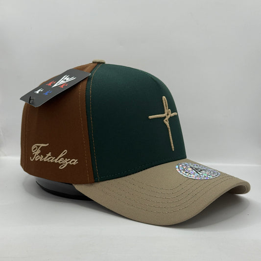 Gorra Béisbol AMBULA - Edición "FORTALEZA" (Verde Bosque, Marrón & Beige)