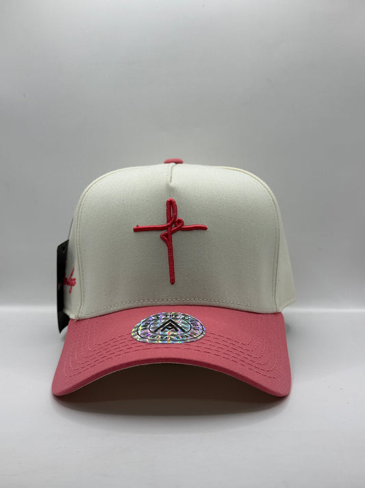 Gorra / Jockey AMBULA - Edición "Fe Fortaleza" (Crema y Rosa Viejo)