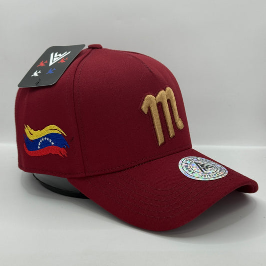 Gorra Clásica AMBULA - Edición "MAGALLANES VENEZUELA" (Vinotinto & Dorado)