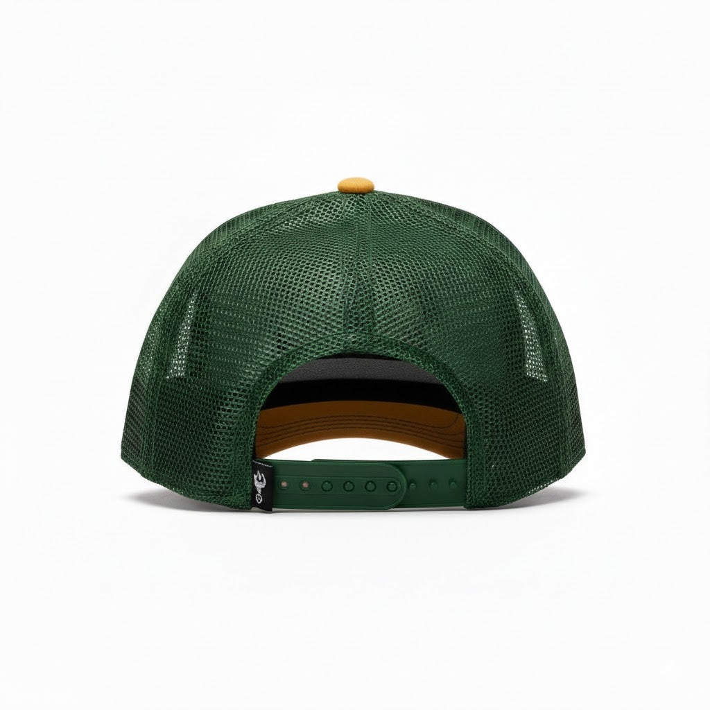 Gorra Trucker Goorin Bros. - Edición "THE BULLETPROOF RHINO" (Green & Yellow)