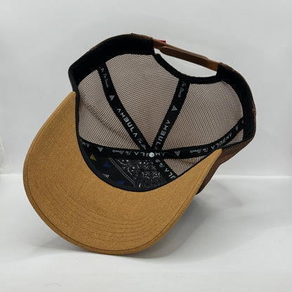 Gorra Trucker AMBULA - Edición "FORTALEZA" (Negro, Camel Suede & Café)