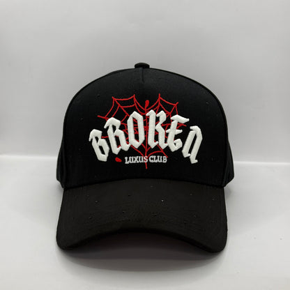 Gorra LUXUS BROKEN - Drop N.2 "LUXUS CLUB" (Negro & Rojo) 🕸️