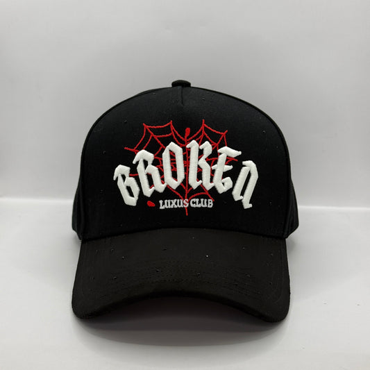 Gorra LUXUS BROKEN - Drop N.2 "LUXUS CLUB" (Negro & Rojo) 🕸️