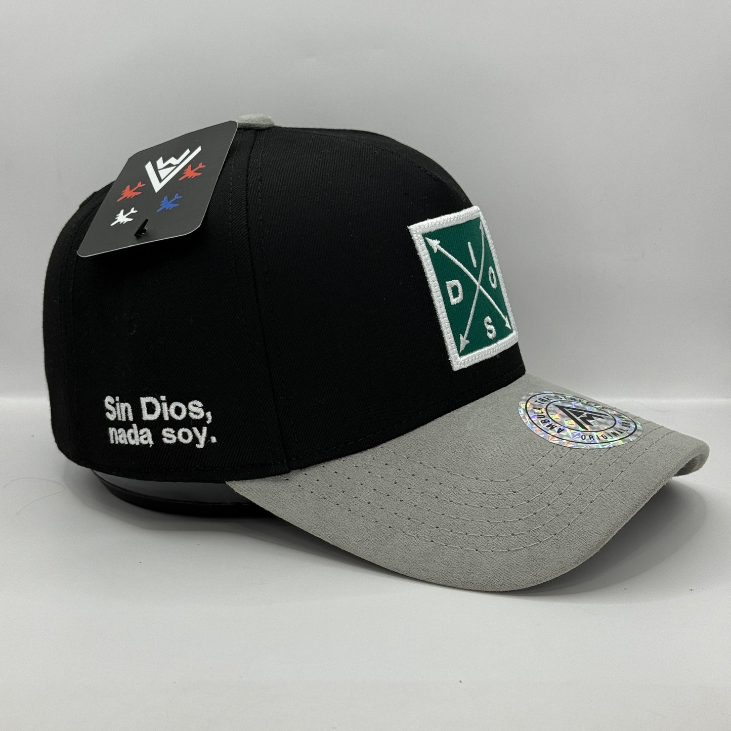 Gorra Trucker AMBULA - Edición "DIOS" (Negro & Gris Suede)