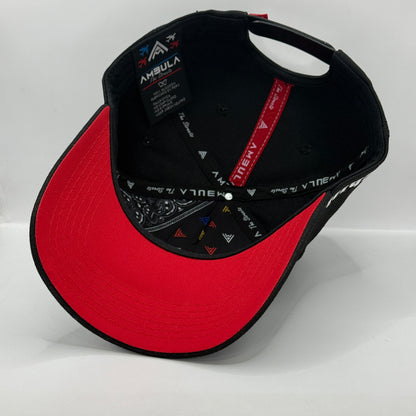 Gorra Snapback AMBULA - Edición "Chill. Bunny" (Negro & Rojo)