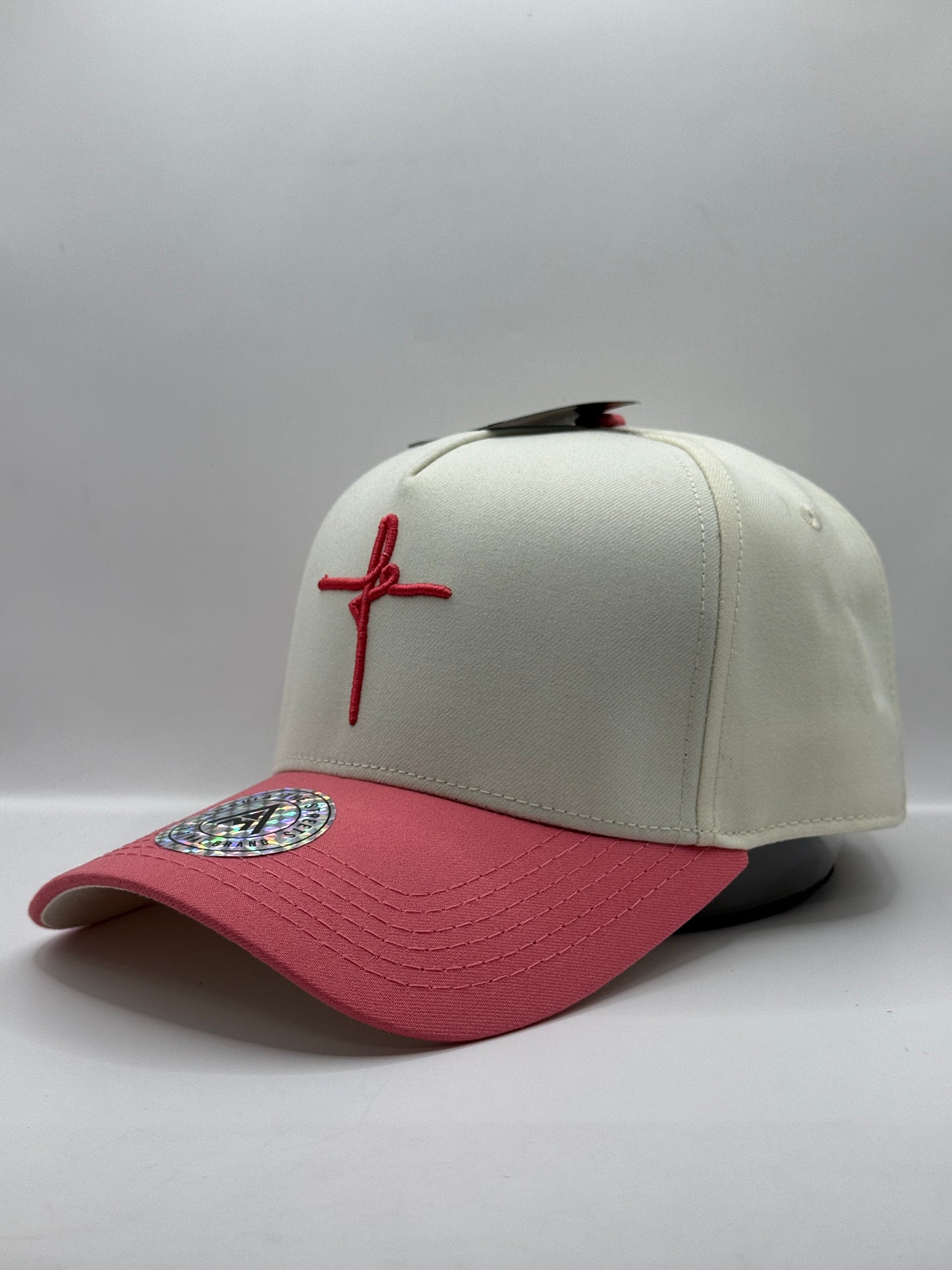 Gorra / Jockey AMBULA - Edición "Fe Fortaleza" (Crema y Rosa Viejo)
