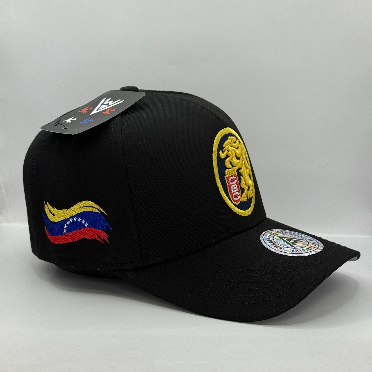 Gorra AMBULA - Edición "LEONES DEL CARACAS" (Negro, Dorado & Bandera de Venezuela)