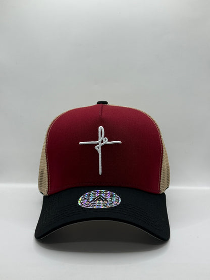 Gorra / Jockey AMBULA - Edición "Fe Tricolor" (Negro, Burdeo y Beige)