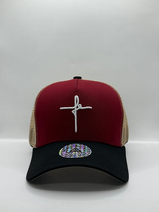 Gorra / Jockey AMBULA - Edición "Fe Tricolor" (Negro, Burdeo y Beige)