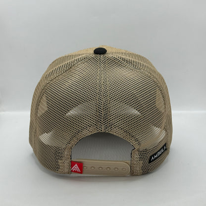 Gorra Trucker AMBULA - Edición "FAITH TRUE / ORACIÓN" (Yute/Hessian & Negro)