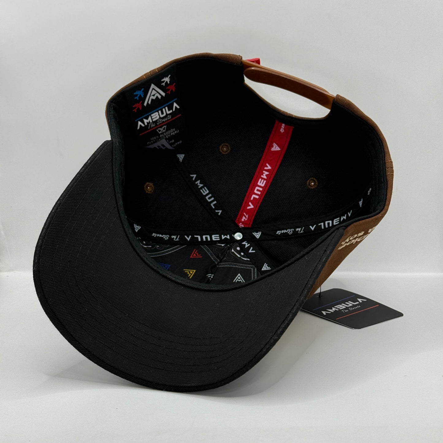 Gorra Clásica AMBULA - Edición "DIOS" (Yute Beige, Marrón & Negro)