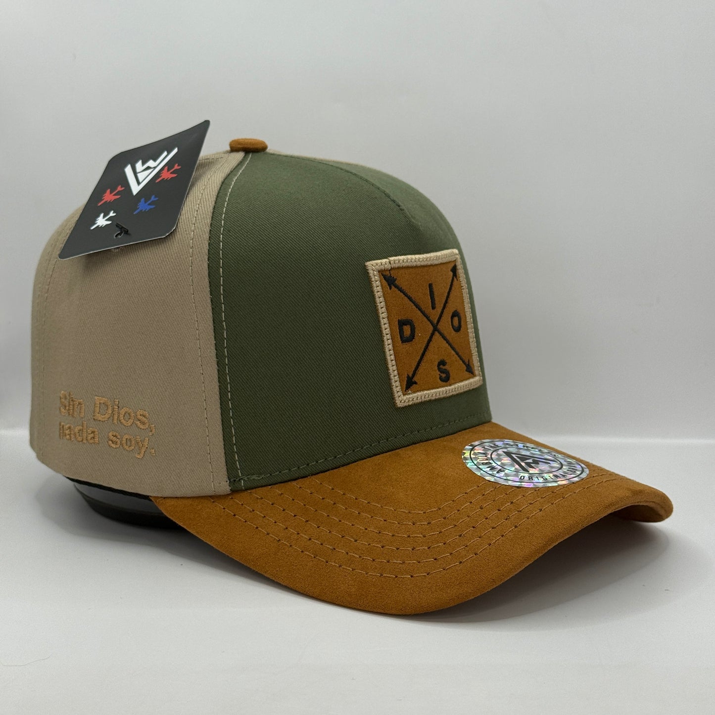 Gorra Béisbol AMBULA - Edición "DIOS" (Verde Militar, Beige & Gamuza Marrón)
