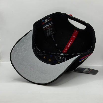 Gorra AMBULA - Edición "LEONES DEL CARACAS" (Negro, Dorado & Bandera de Venezuela)