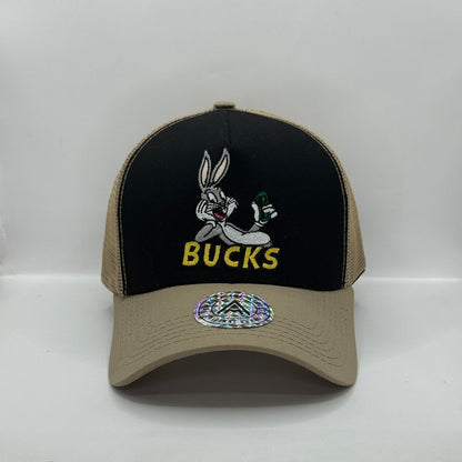 Gorra Trucker AMBULA - Edición "BUCKS BUNNY" (Negro, Beige & Amarillo)