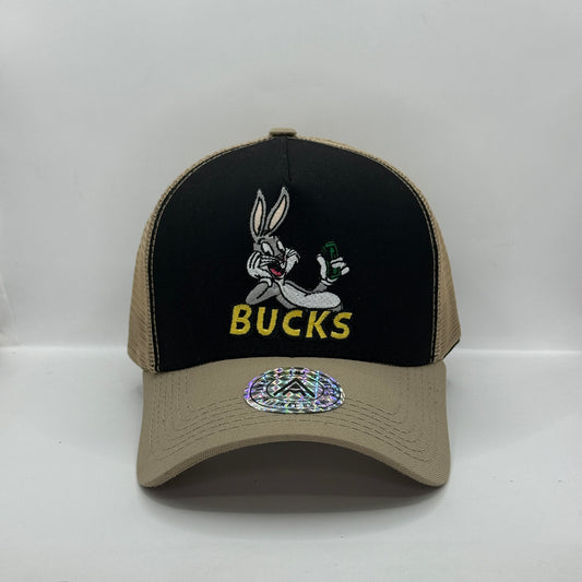 Gorra Trucker AMBULA - Edición "BUCKS BUNNY" (Negro, Beige & Amarillo)