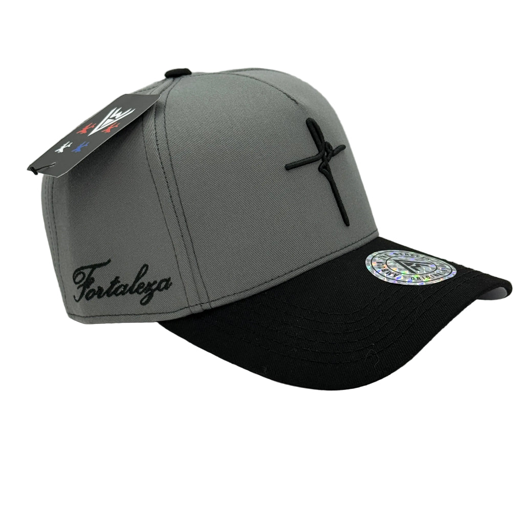 Gorra Baseball AMBULA - Edición "FE FORTALEZA" (Gris & Negro)