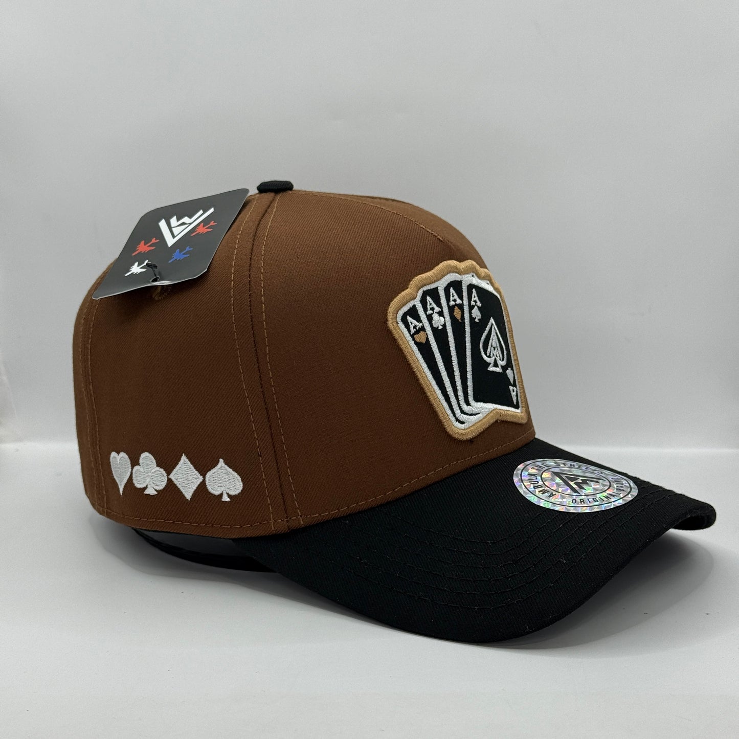 Gorra Curved AMBULA - Edición "FOUR ACES / CUATRO ASES" (Marrón Tabaco & Negro)