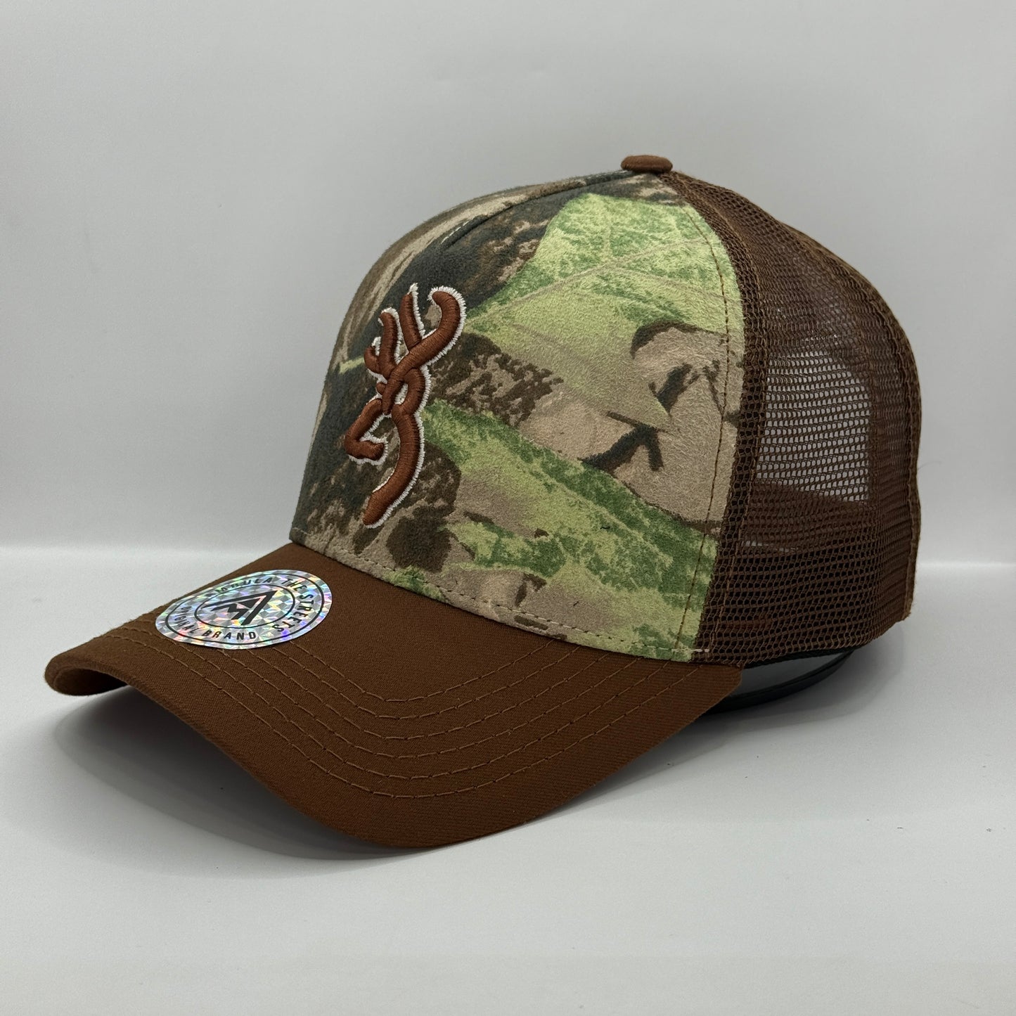 Gorra Trucker AMBULA - Edición "CAMO DEER" (Camuflaje Bosque & Café)