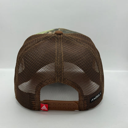Gorra Trucker AMBULA - Edición "CAMO DEER" (Camuflaje Bosque & Café)
