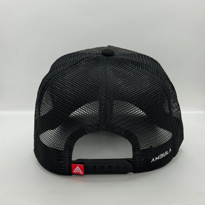 Gorra Trucker AMBULA - Edición "11:11 - MAKE A WISH" (Gris Jaspeado & Negro Suede)