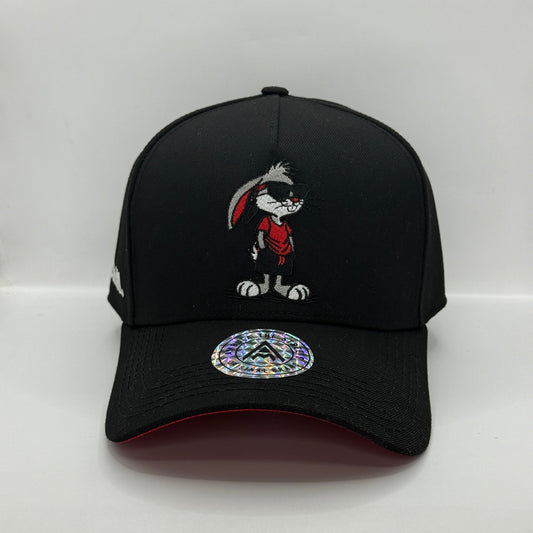 Gorra Snapback AMBULA - Edición "Chill. Bunny" (Negro & Rojo)