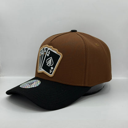 Gorra Curved AMBULA - Edición "FOUR ACES / CUATRO ASES" (Marrón Tabaco & Negro)