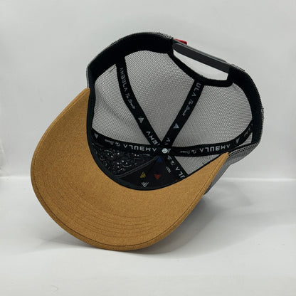 Gorra Trucker AMBULA - Edición "FE CURSIVA" (Negro, Camel & Gris)