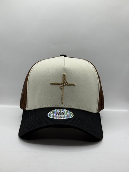 Gorra / Jockey AMBULA - Edición "Fe Tricolor" (Blanco Crema, Negro y Café)