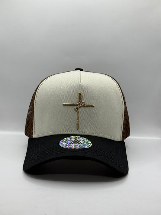 Gorra / Jockey AMBULA - Edición "Fe Tricolor" (Blanco Crema, Negro y Café)
