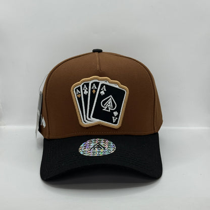 Gorra Curved AMBULA - Edición "FOUR ACES / CUATRO ASES" (Marrón Tabaco & Negro)