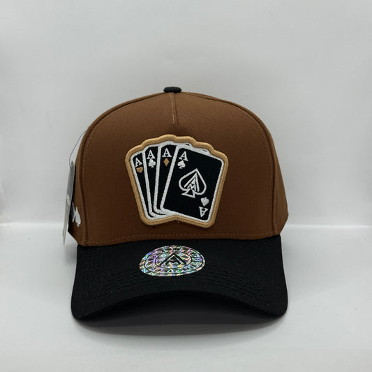 Gorra Curved AMBULA - Edición "FOUR ACES / CUATRO ASES" (Marrón Tabaco & Negro)