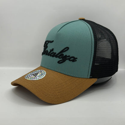 Gorra Trucker AMBULA - Edición "FORTALEZA" (Verde Agua, Cafe & Negro)