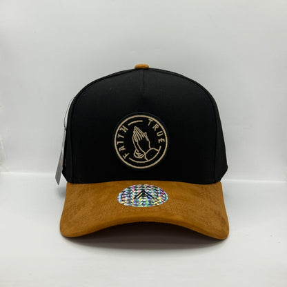 Gorra Clásica AMBULA - Edición "FAITH TRUE" (Negro & Gamuza Camel)