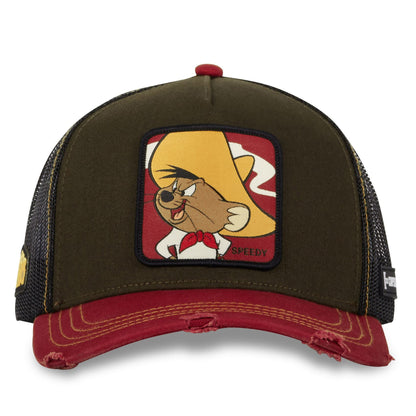 Gorra Trucker Caplabs - Edición Looney Tunes "SPEEDY GONZÁLEZ" (Brown & Red)