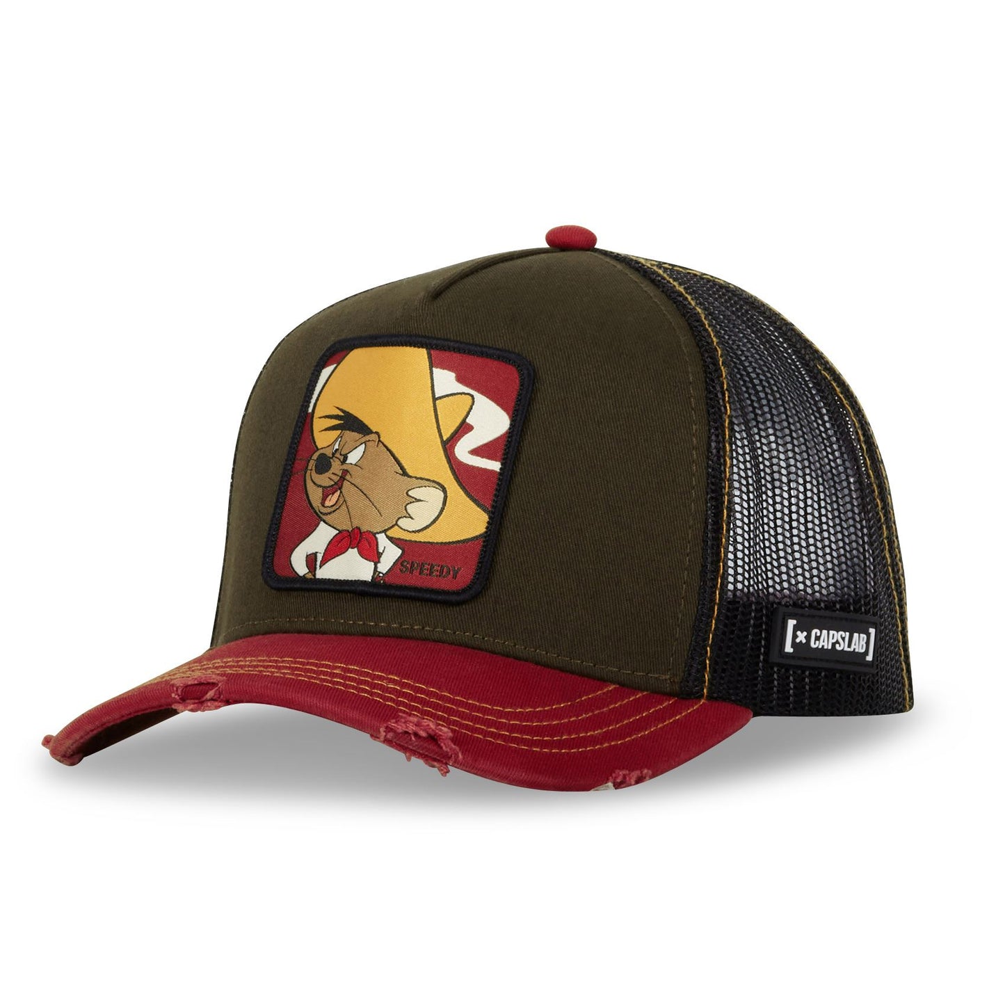 Gorra Trucker Caplabs - Edición Looney Tunes "SPEEDY GONZÁLEZ" (Brown & Red)
