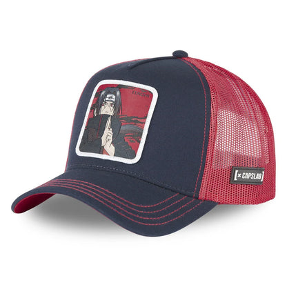 Gorra Trucker Caplabs - Edición Anime "ITACHI RED" (Navy & Red)