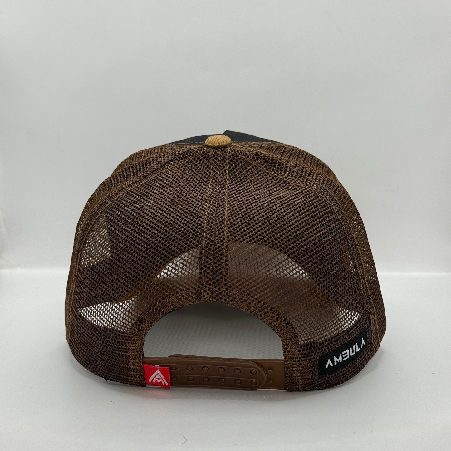 Gorra Trucker AMBULA - Edición "FORTALEZA" (Negro, Camel Suede & Café)
