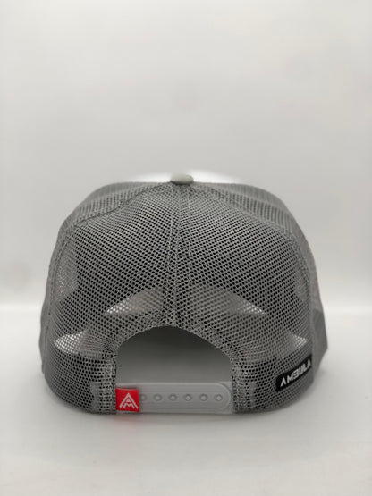 Gorra Jockey AMBULA - Edición "JESUS Suede" (Blanco & Gris)