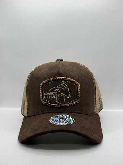 Gorra / Jockey AMBULA - Edición "COWBOY LIKE ME" (Gamuza Marrón y Beige)
