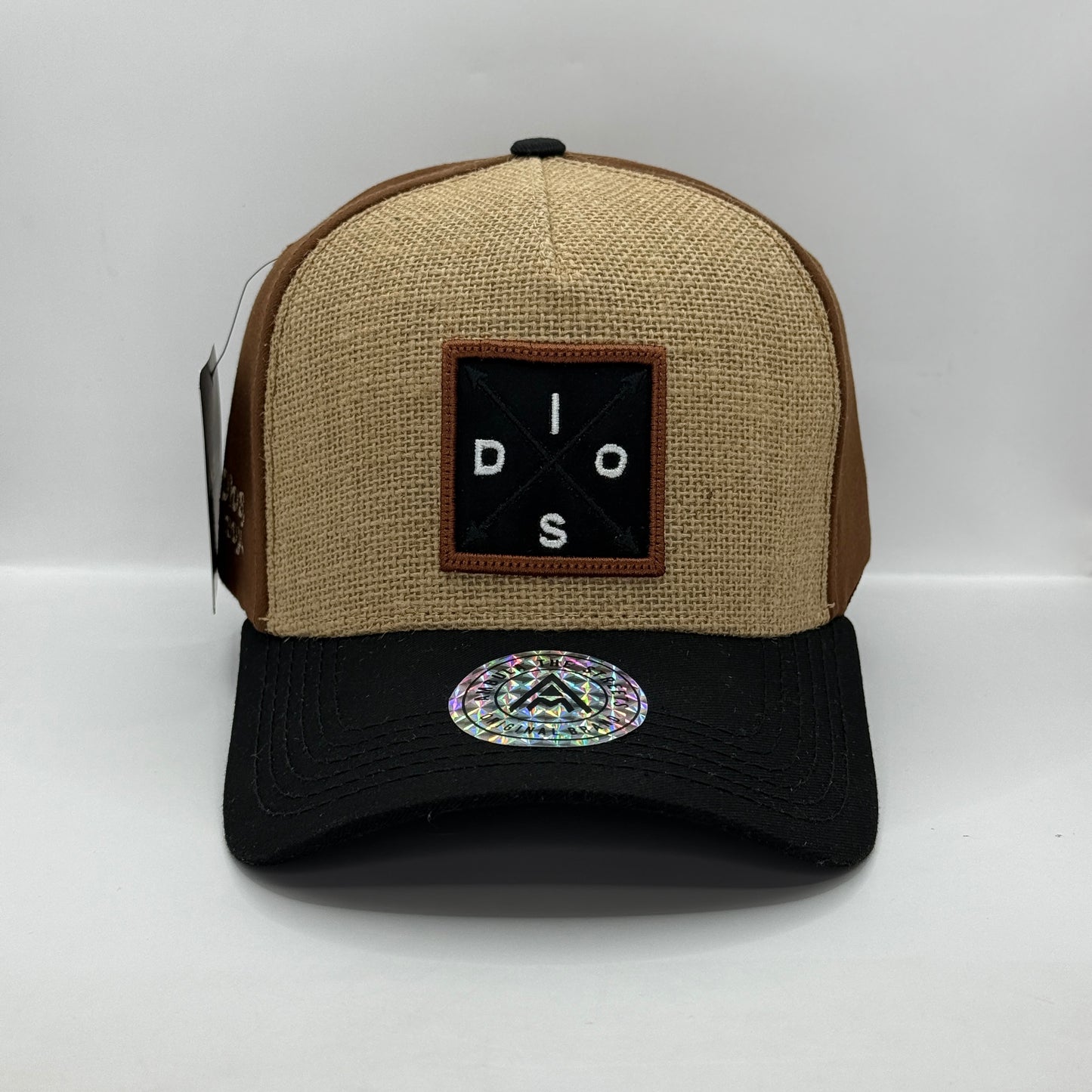 Gorra Clásica AMBULA - Edición "DIOS" (Yute Beige, Marrón & Negro)
