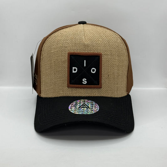 Gorra Clásica AMBULA - Edición "DIOS" (Yute Beige, Marrón & Negro)