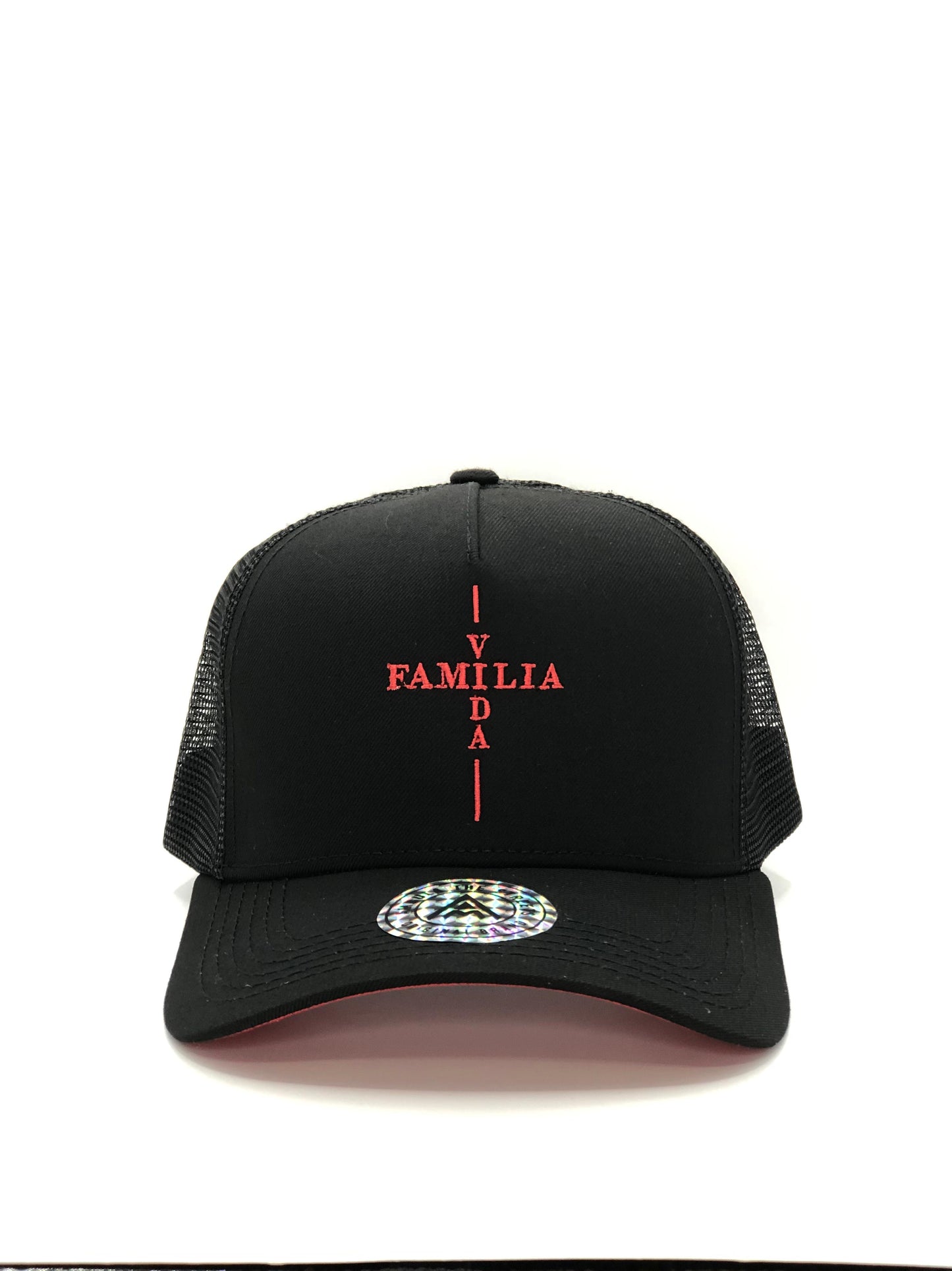 Gorra Jockey AMBULA - Edición "FAMILIA VIDA" (Negro & Rojo)