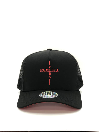 Gorra Jockey AMBULA - Edición "FAMILIA VIDA" (Negro & Rojo)