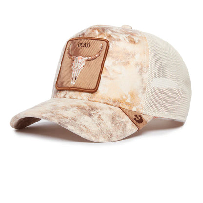 Gorra Trucker Goorin Bros. - Edición "STORM SKULL" (Desert Storm & Cream)