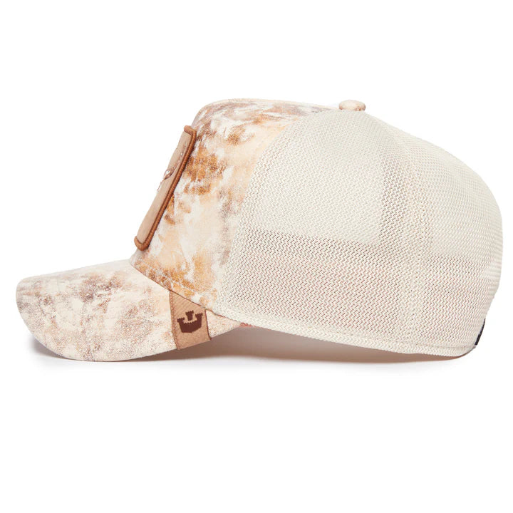 Gorra Trucker Goorin Bros. - Edición "STORM SKULL" (Desert Storm & Cream)