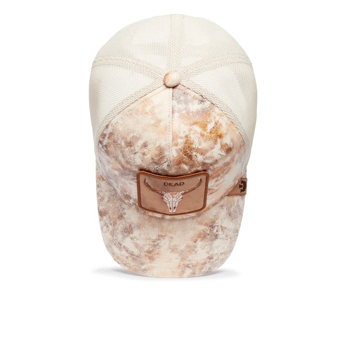 Gorra Trucker Goorin Bros. - Edición "STORM SKULL" (Desert Storm & Cream)